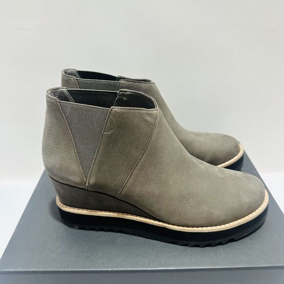 Eileen Fisher Caddy-TN Women's US 9.5M Chelsea Bootie Graphite Nubuck Wedge Heel - Picture 4 of 15